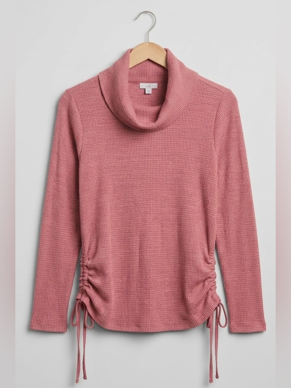 J.Jill Women's Pink Cowl Roll Neck Comfy Sweater with Side Ties - size medium